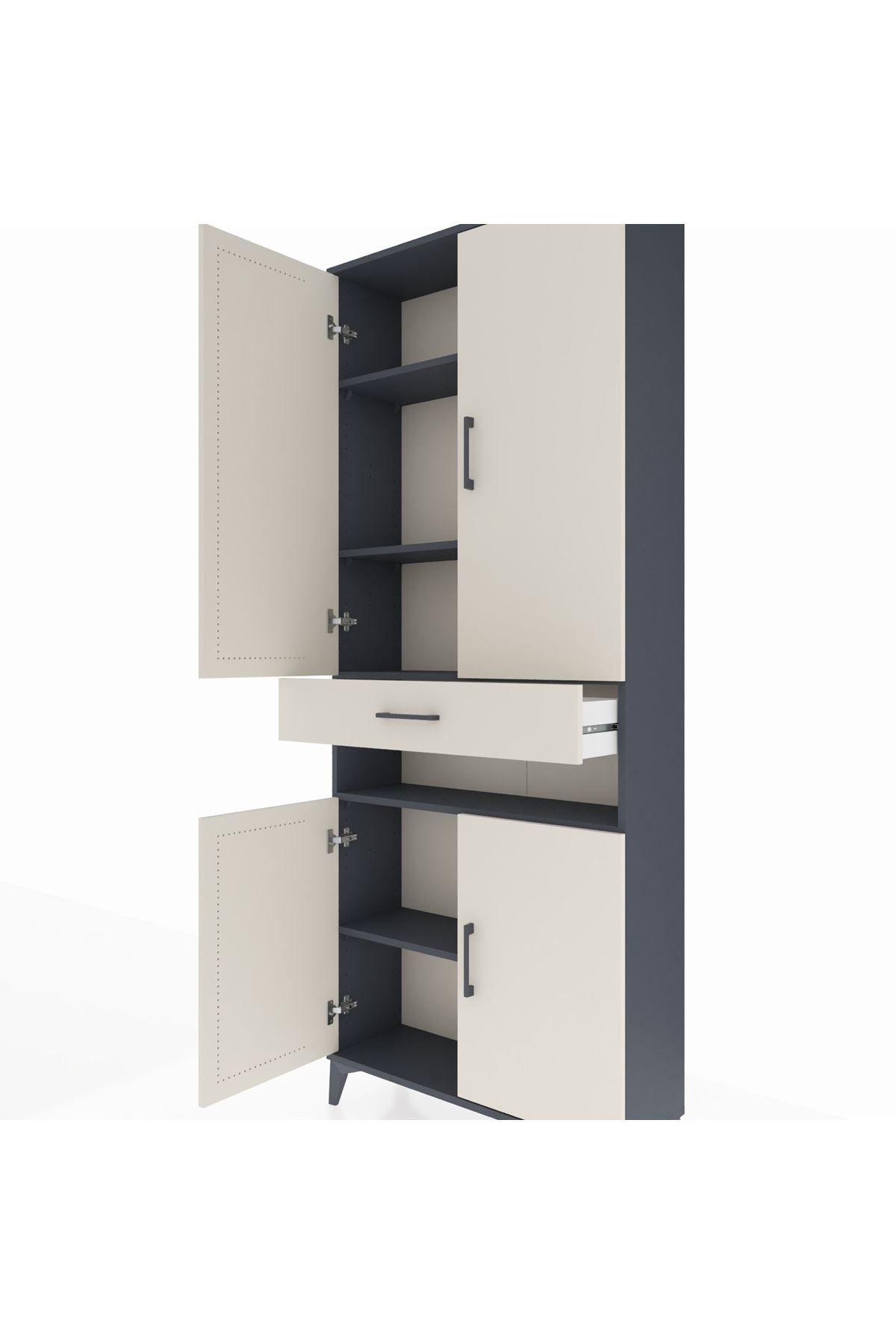 Arges Dolap 5 Raflı Tek Çekmeceli 4 Kapaklı 88x30x221 - S30M157V4A