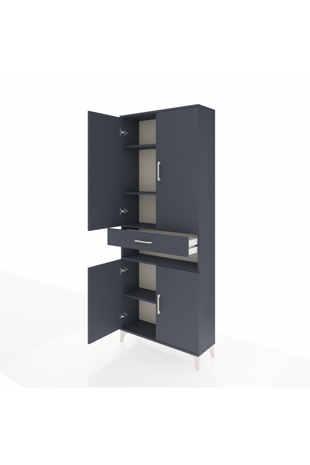 Arges Dolap 5 Raflı Tek Çekmeceli 4 Kapaklı 88x30x221 - S30M157V5A