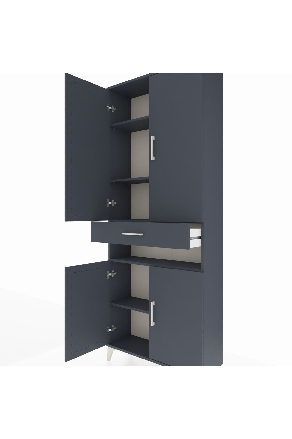 Arges Dolap 5 Raflı Tek Çekmeceli 4 Kapaklı 88x30x221 - S30M157V5A