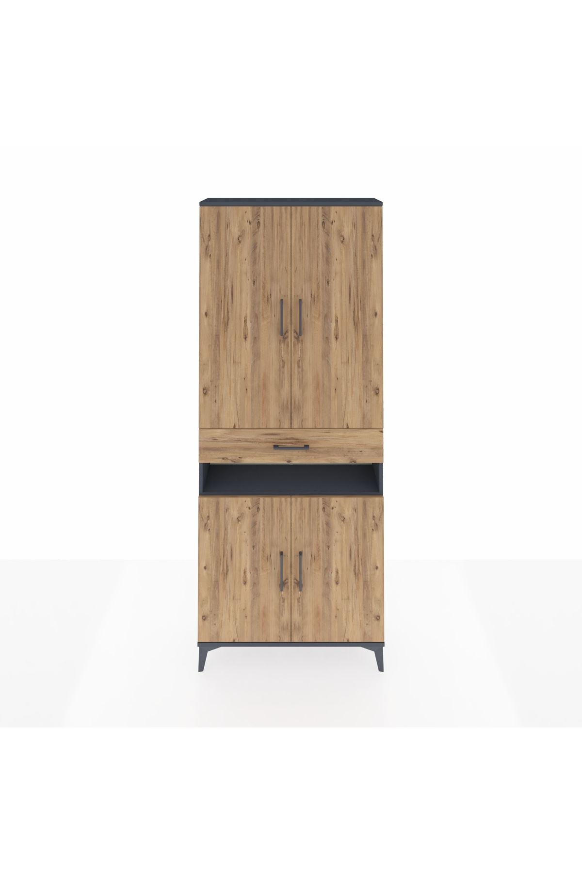 Arges Dolap 5 Raflı Tek Çekmeceli 4 Kapaklı 88x30x221 - S30M157V6A