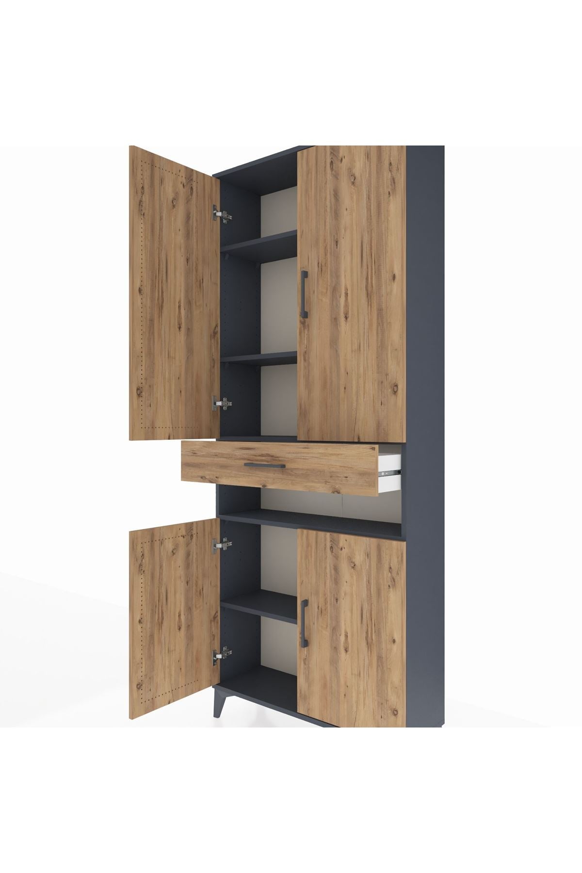 Arges Dolap 5 Raflı Tek Çekmeceli 4 Kapaklı 88x30x221 - S30M157V6A