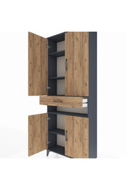 Arges Dolap 5 Raflı Tek Çekmeceli 4 Kapaklı 88x30x221 - S30M157V6A