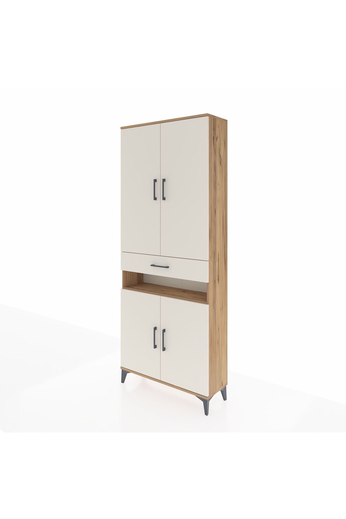Arges Dolap 5 Raflı Tek Çekmeceli 4 Kapaklı 88x30x221 - S30M157V7A