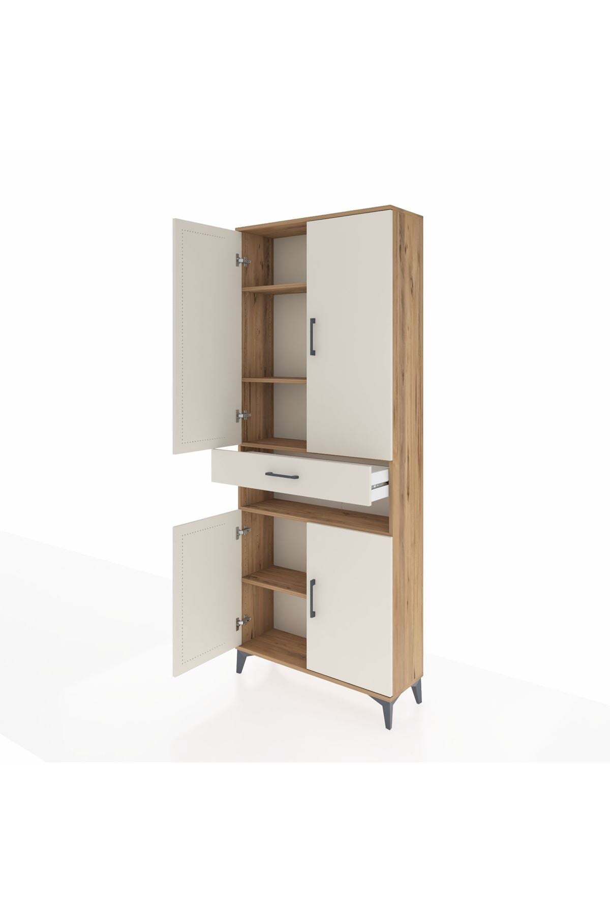 Arges Dolap 5 Raflı Tek Çekmeceli 4 Kapaklı 88x30x221 - S30M157V7A