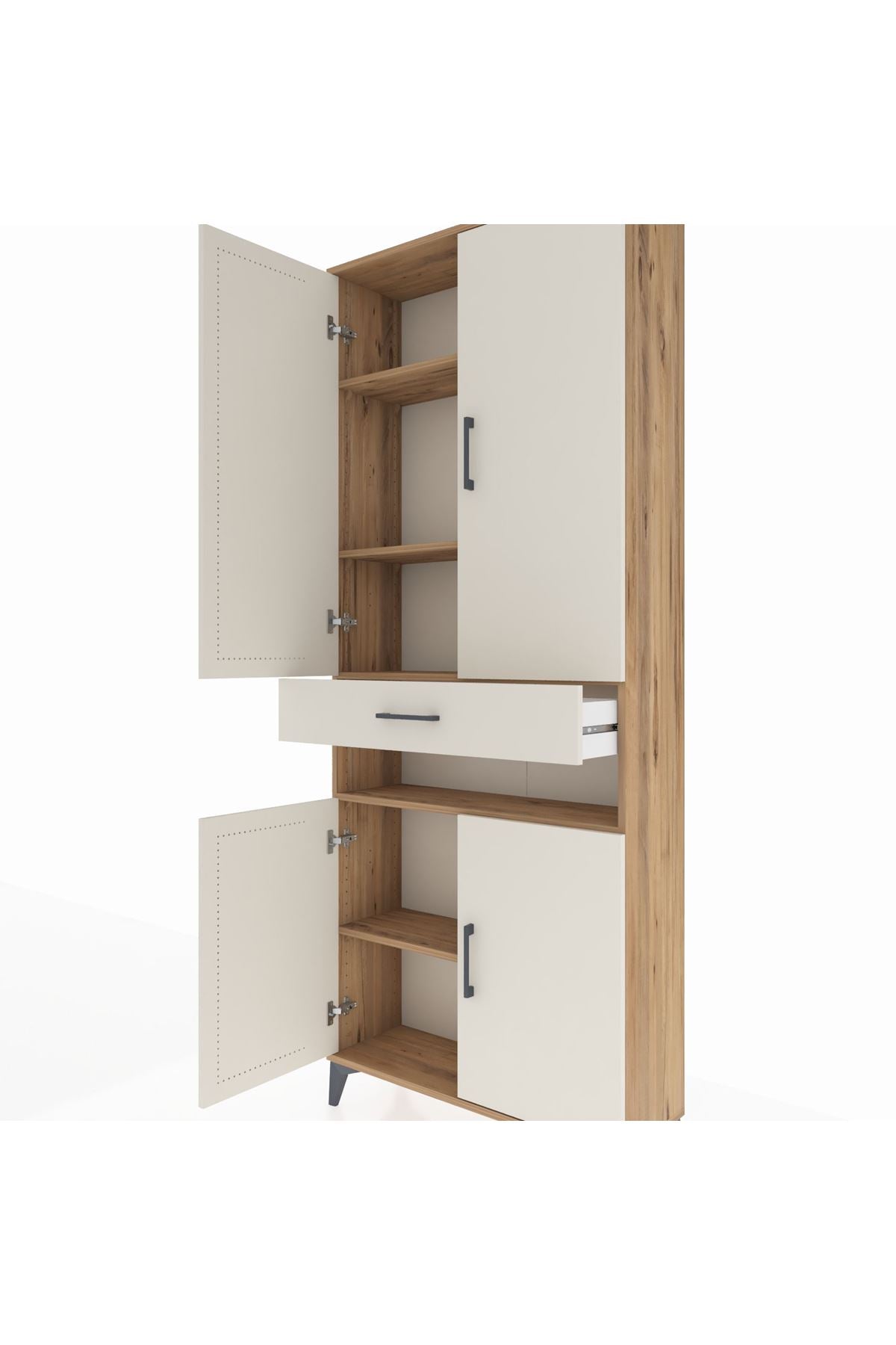 Arges Dolap 5 Raflı Tek Çekmeceli 4 Kapaklı 88x30x221 - S30M157V7A
