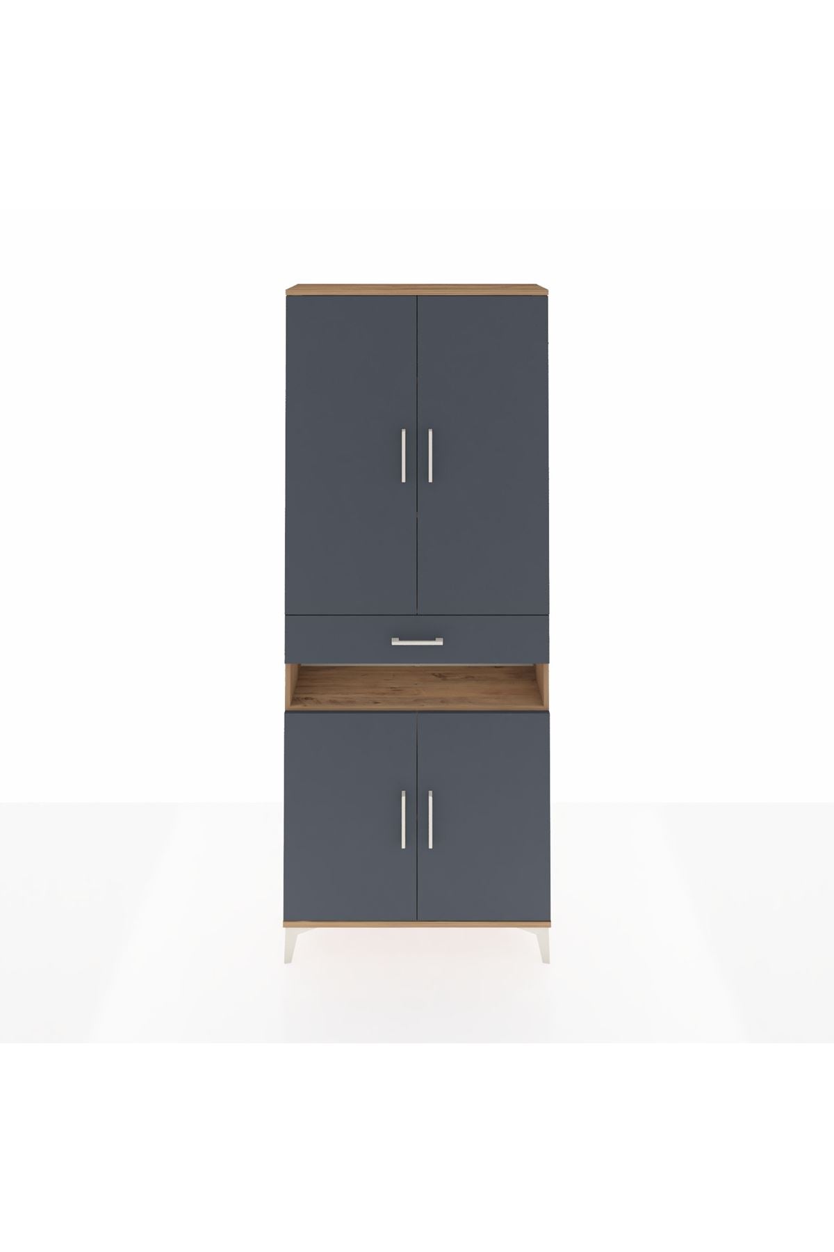 Arges Dolap 5 Raflı Tek Çekmeceli 4 Kapaklı 88x30x221 - S30M157V8A