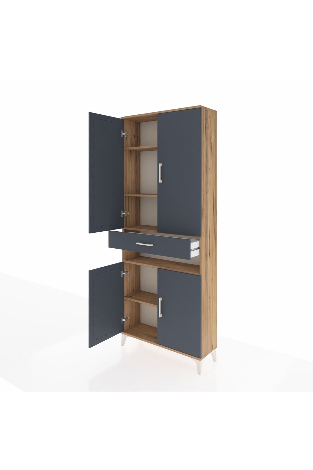 Arges Dolap 5 Raflı Tek Çekmeceli 4 Kapaklı 88x30x221 - S30M157V8A