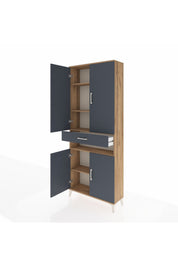 Arges Dolap 5 Raflı Tek Çekmeceli 4 Kapaklı 88x30x221 - S30M157V8A
