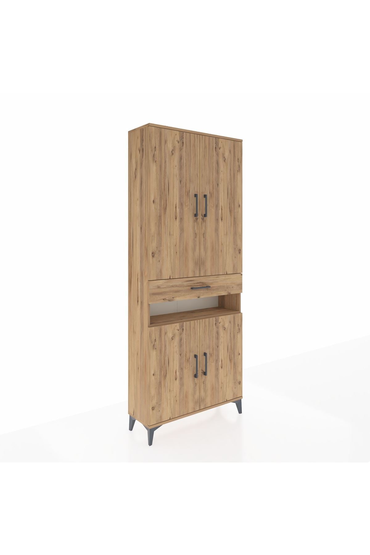 Arges Dolap 5 Raflı Tek Çekmeceli 4 Kapaklı 88x30x221 - S30M157V9A
