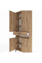 Arges Dolap 5 Raflı Tek Çekmeceli 4 Kapaklı 88x30x221 - S30M157V9A