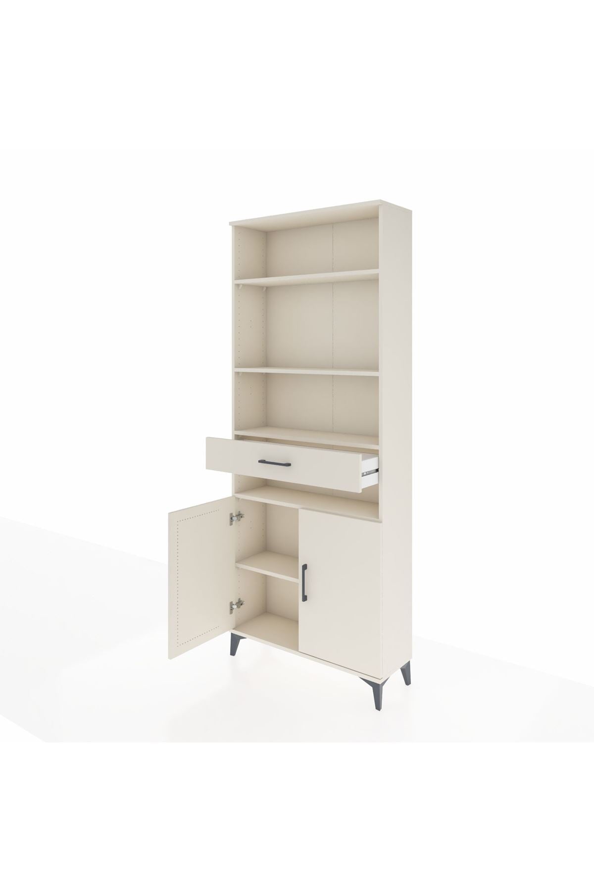 Arges Dolap 5 Raflı Tek Çekmeceli 2 Kapaklı 88x30x221 - S30M158V1A