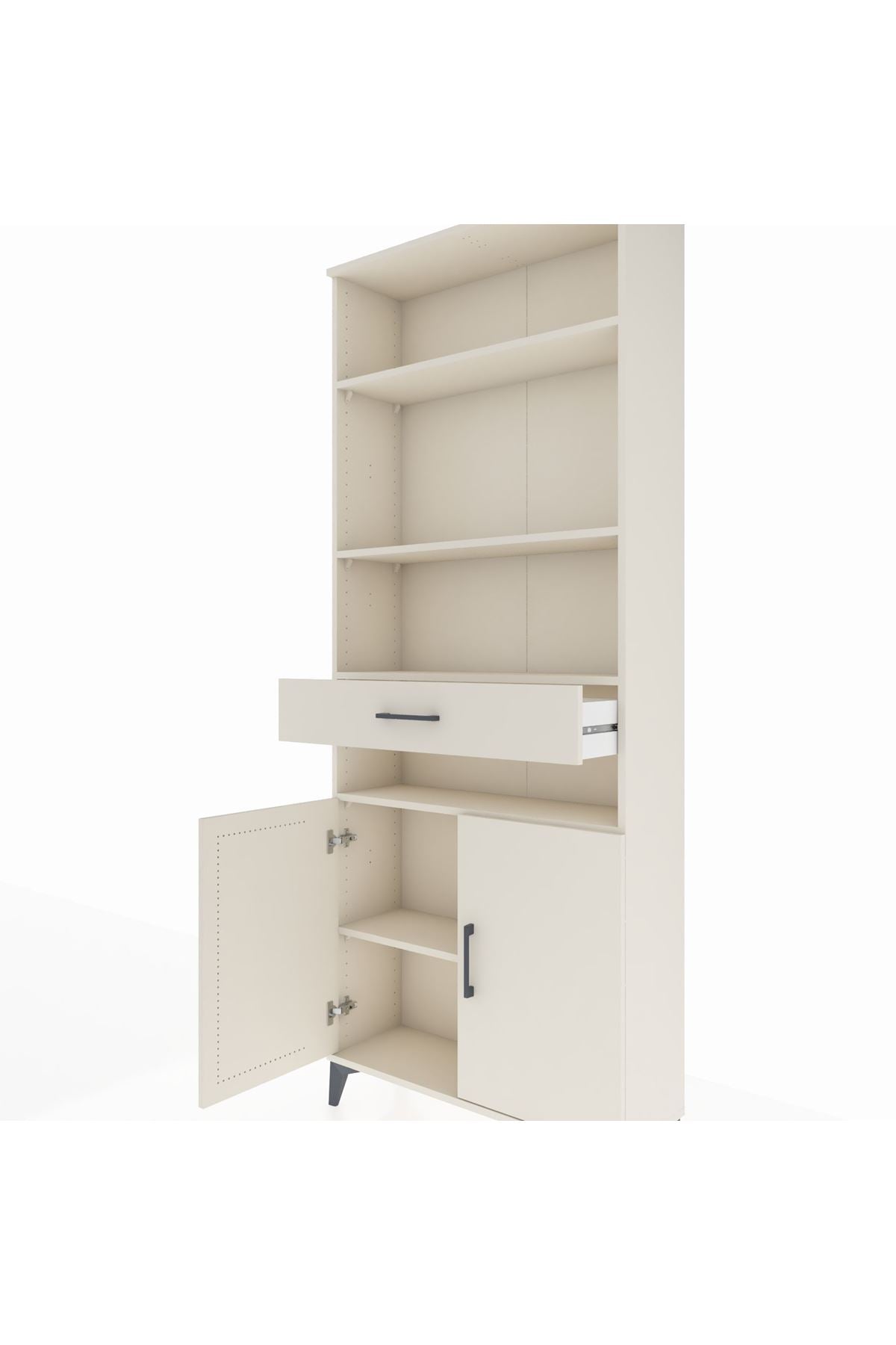 Arges Dolap 5 Raflı Tek Çekmeceli 2 Kapaklı 88x30x221 - S30M158V1A