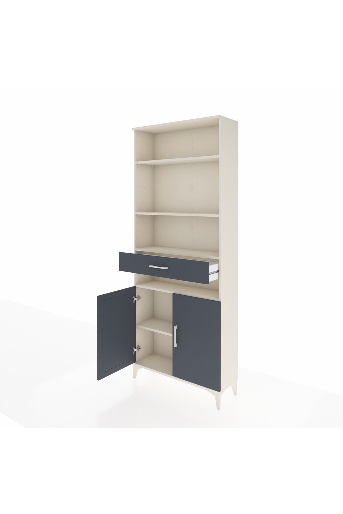 Arges Dolap 5 Raflı Tek Çekmeceli 2 Kapaklı 88x30x221 - S30M158V2A