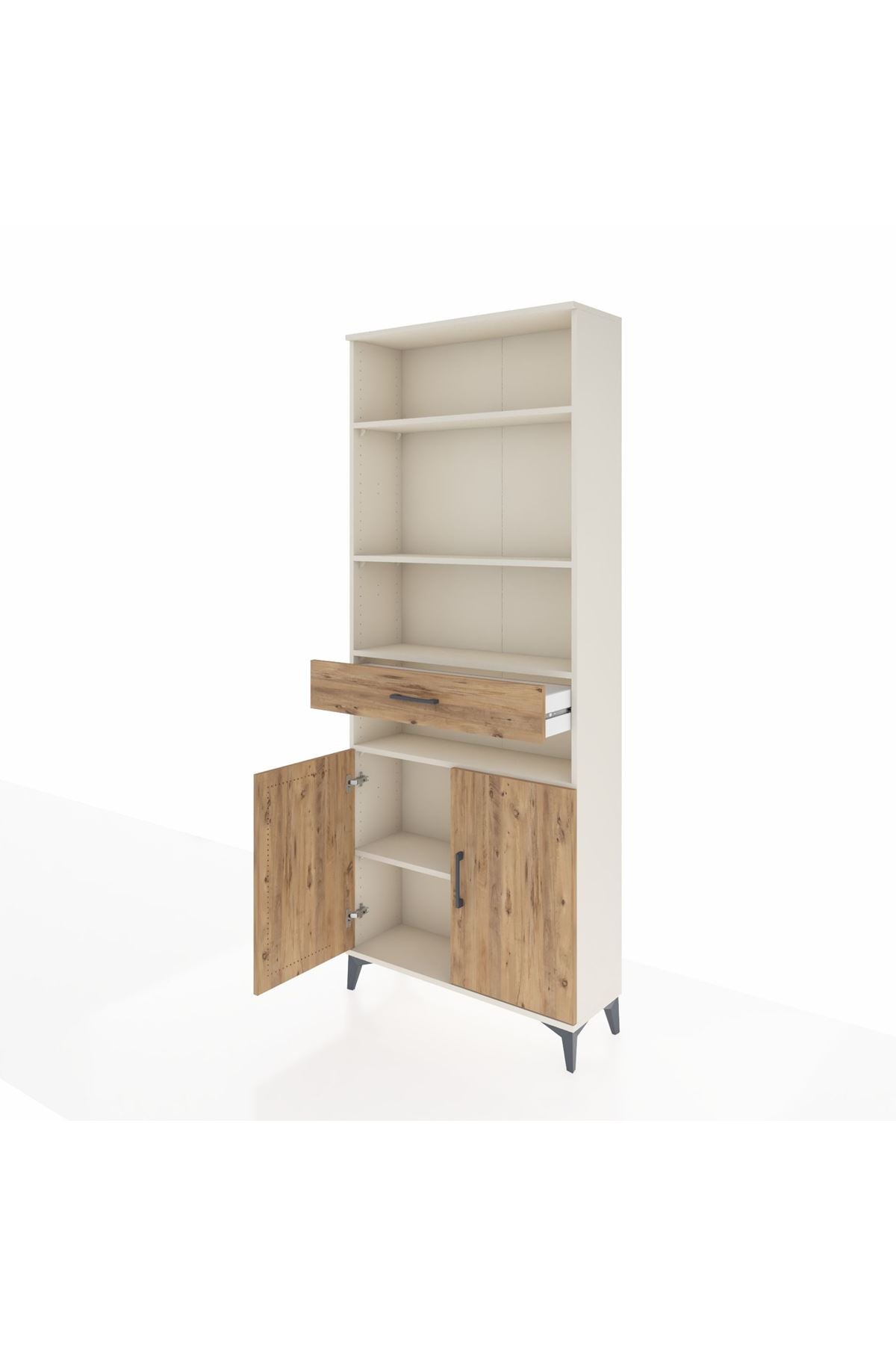 Arges Dolap 5 Raflı Tek Çekmeceli 2 Kapaklı 88x30x221 - S30M158V3A