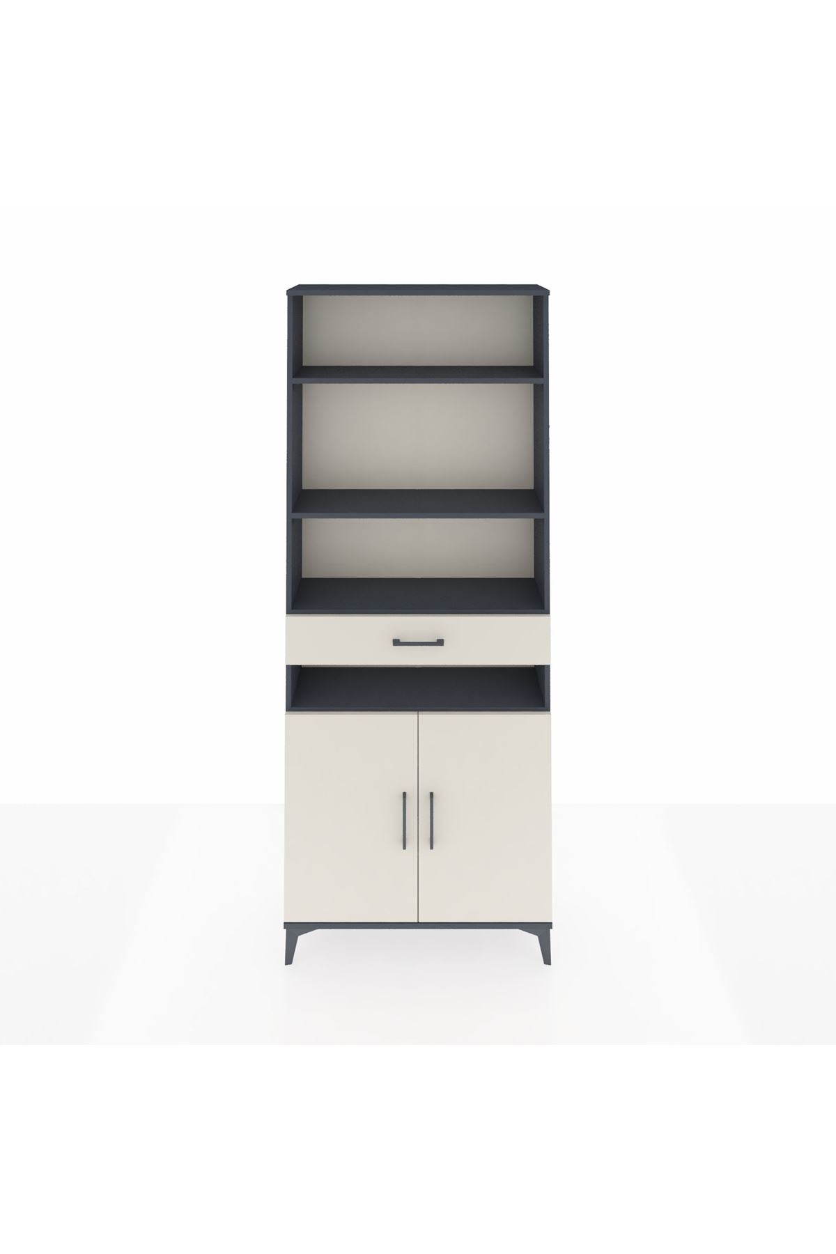 Arges Dolap 5 Raflı Tek Çekmeceli 2 Kapaklı 88x30x221 - S30M158V4A