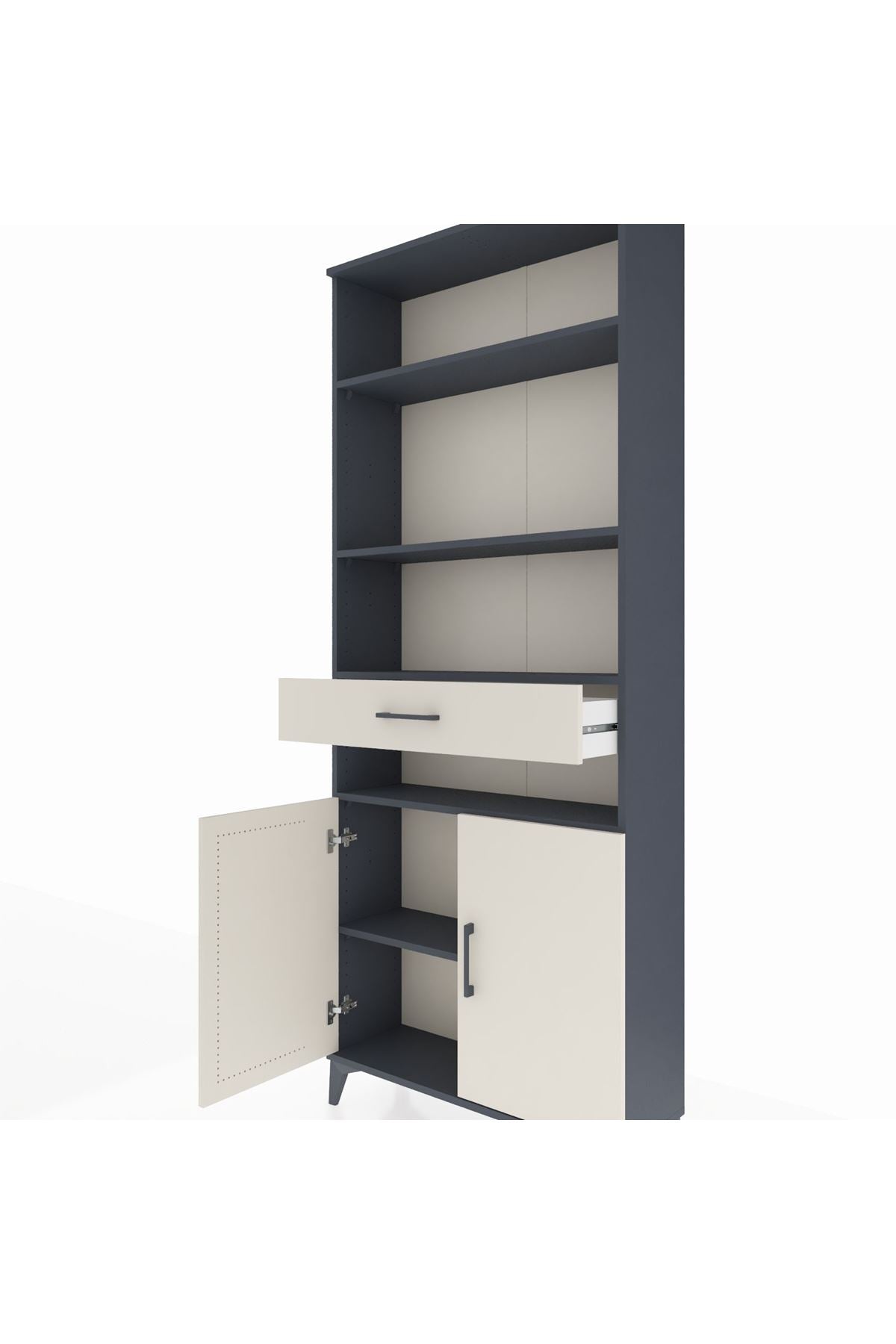 Arges Dolap 5 Raflı Tek Çekmeceli 2 Kapaklı 88x30x221 - S30M158V4A