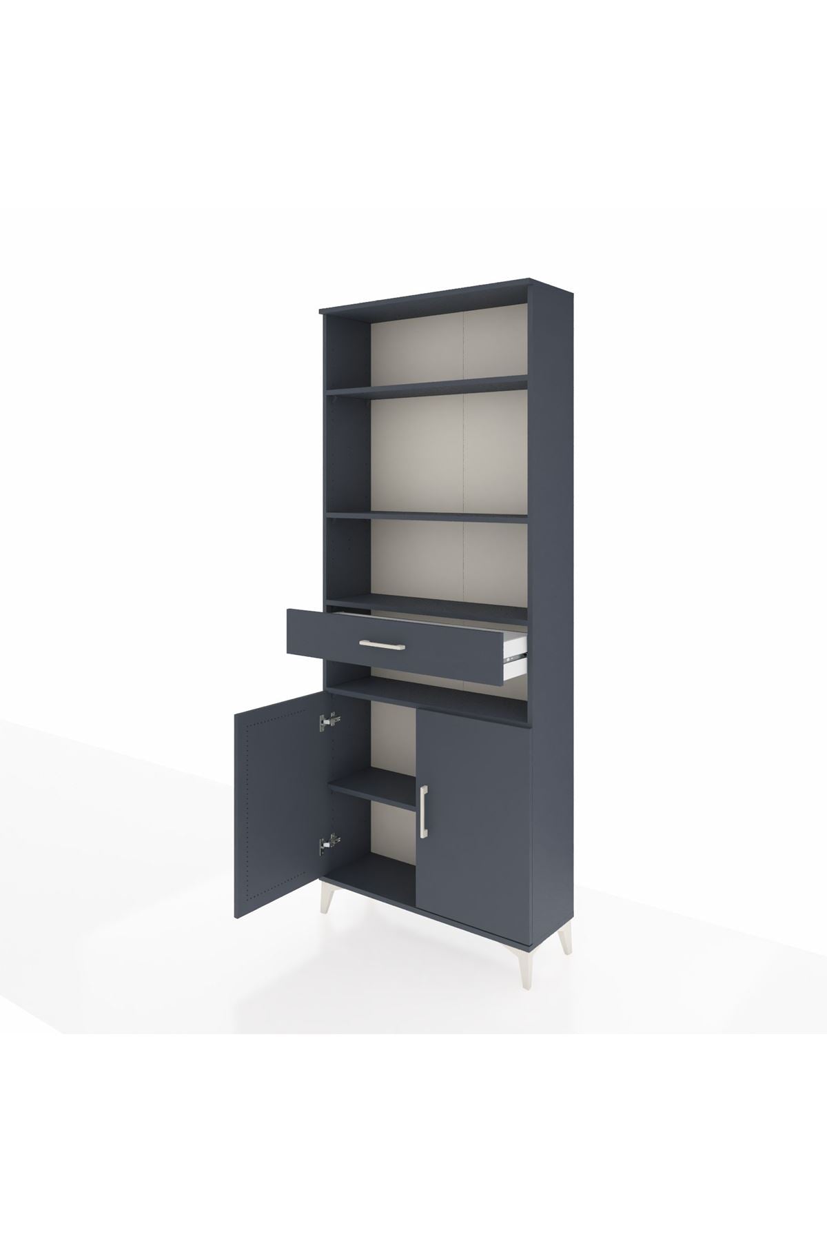 Arges Dolap 5 Raflı Tek Çekmeceli 2 Kapaklı 88x30x221 - S30M158V5A