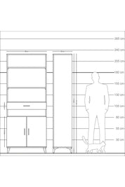 Arges Dolap 5 Raflı Tek Çekmeceli 2 Kapaklı 88x30x221 - S30M158V5A