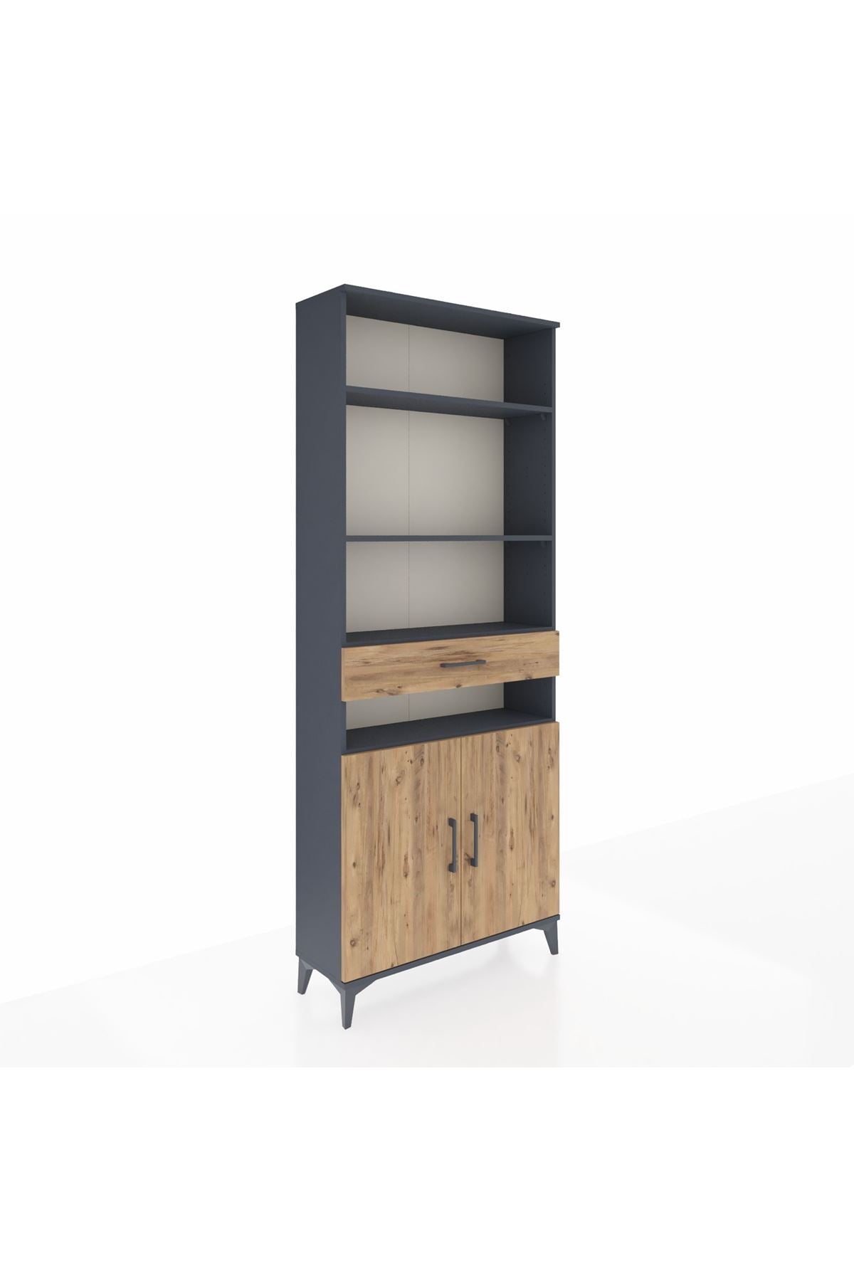 Arges Dolap 5 Raflı Tek Çekmeceli 2 Kapaklı 88x30x221 - S30M158V6A