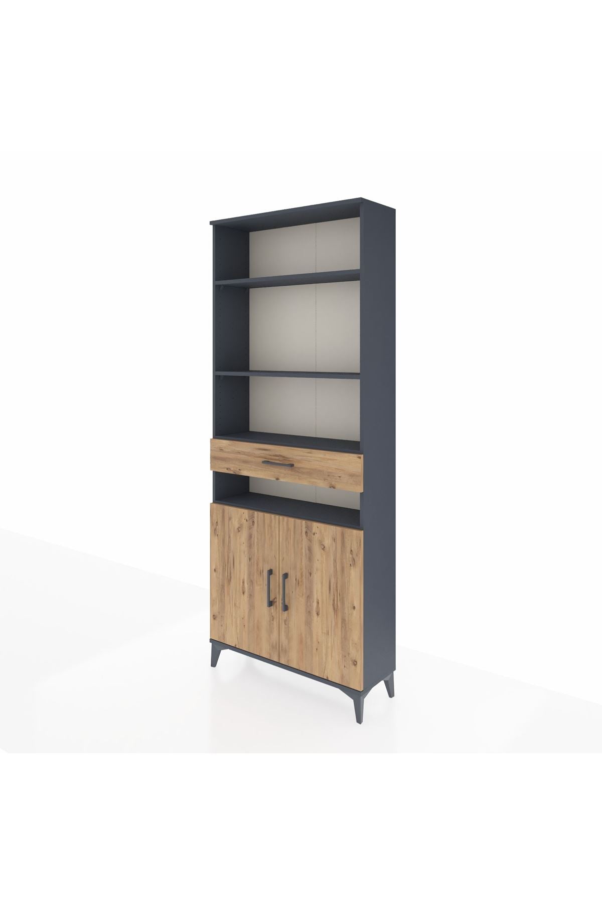 Arges Dolap 5 Raflı Tek Çekmeceli 2 Kapaklı 88x30x221 - S30M158V6A