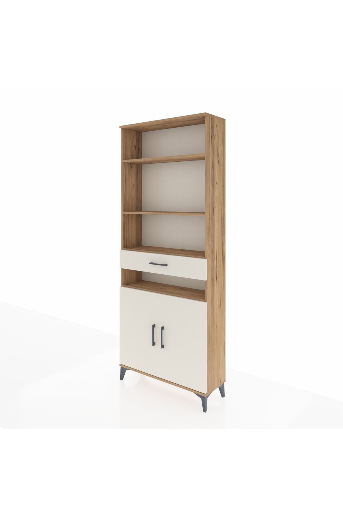 Arges Dolap 5 Raflı Tek Çekmeceli 2 Kapaklı 88x30x221 - S30M158V7A