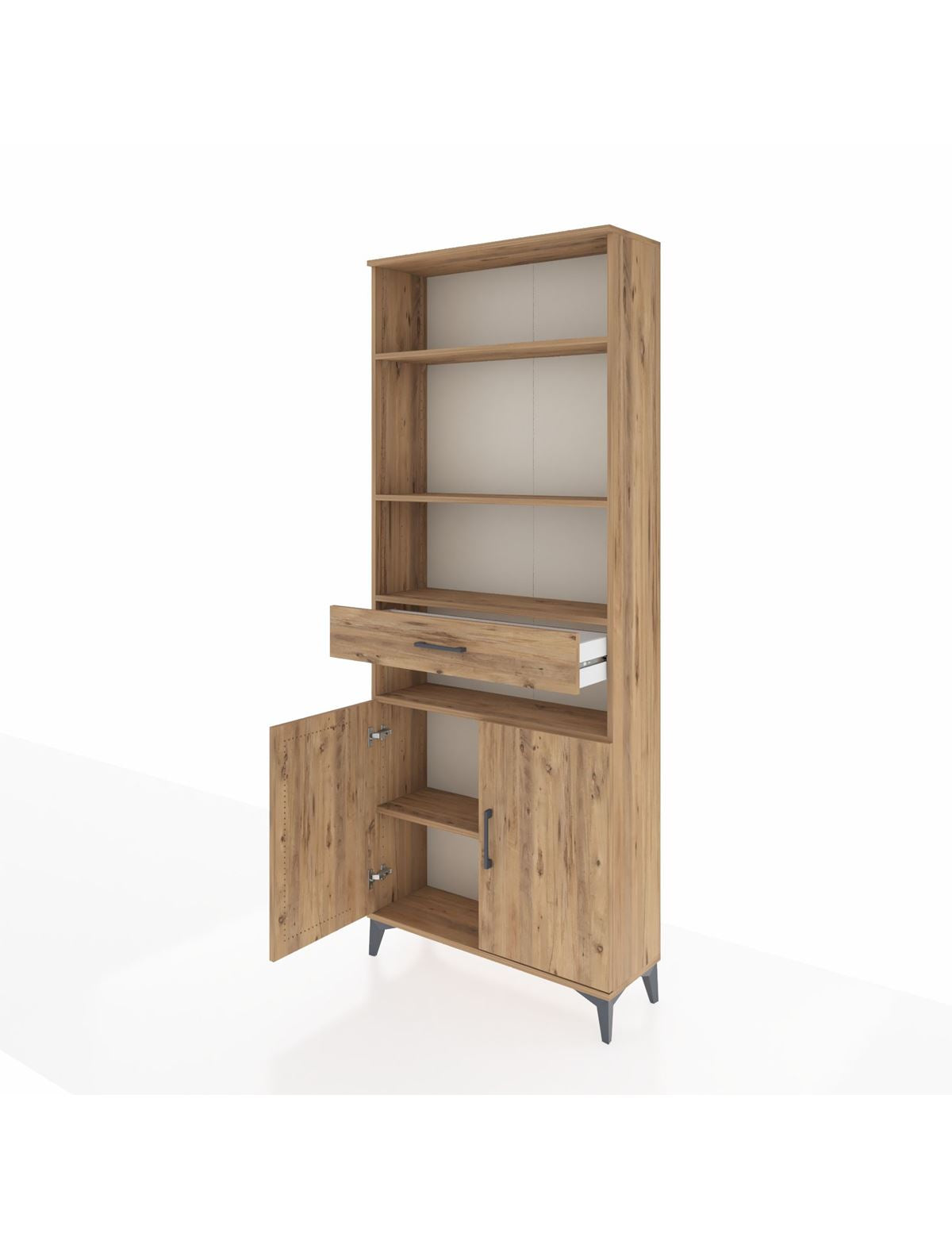 Arges Dolap 5 Raflı Tek Çekmeceli 2 Kapaklı 88x30x221 - S30M158V9A