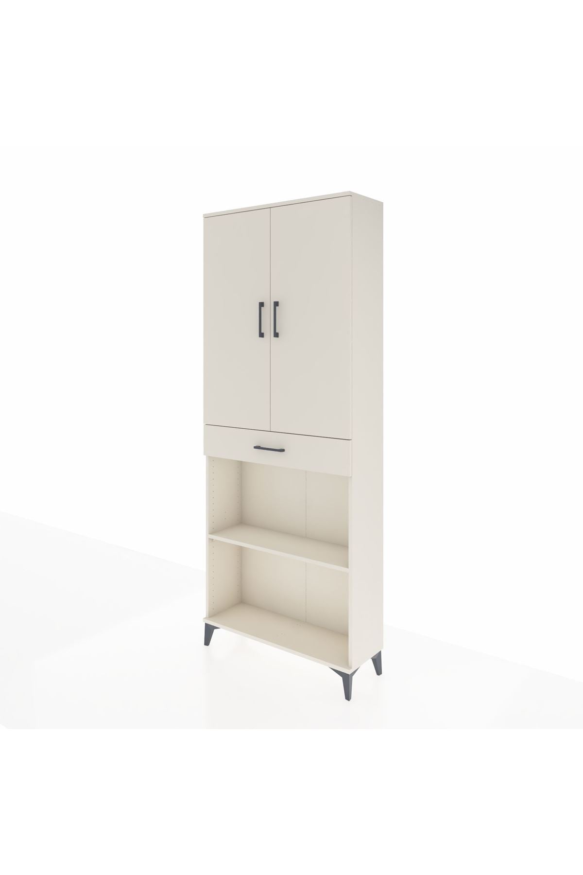 Arges Dolap 4 Raflı Tek Çekmeceli 2 Kapaklı 88x30x221 - S30M159V1A