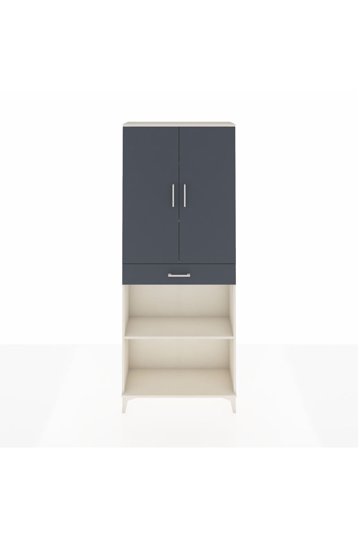 Arges Dolap 4 Raflı Tek Çekmeceli 2 Kapaklı 88x30x221 - S30M159V2A