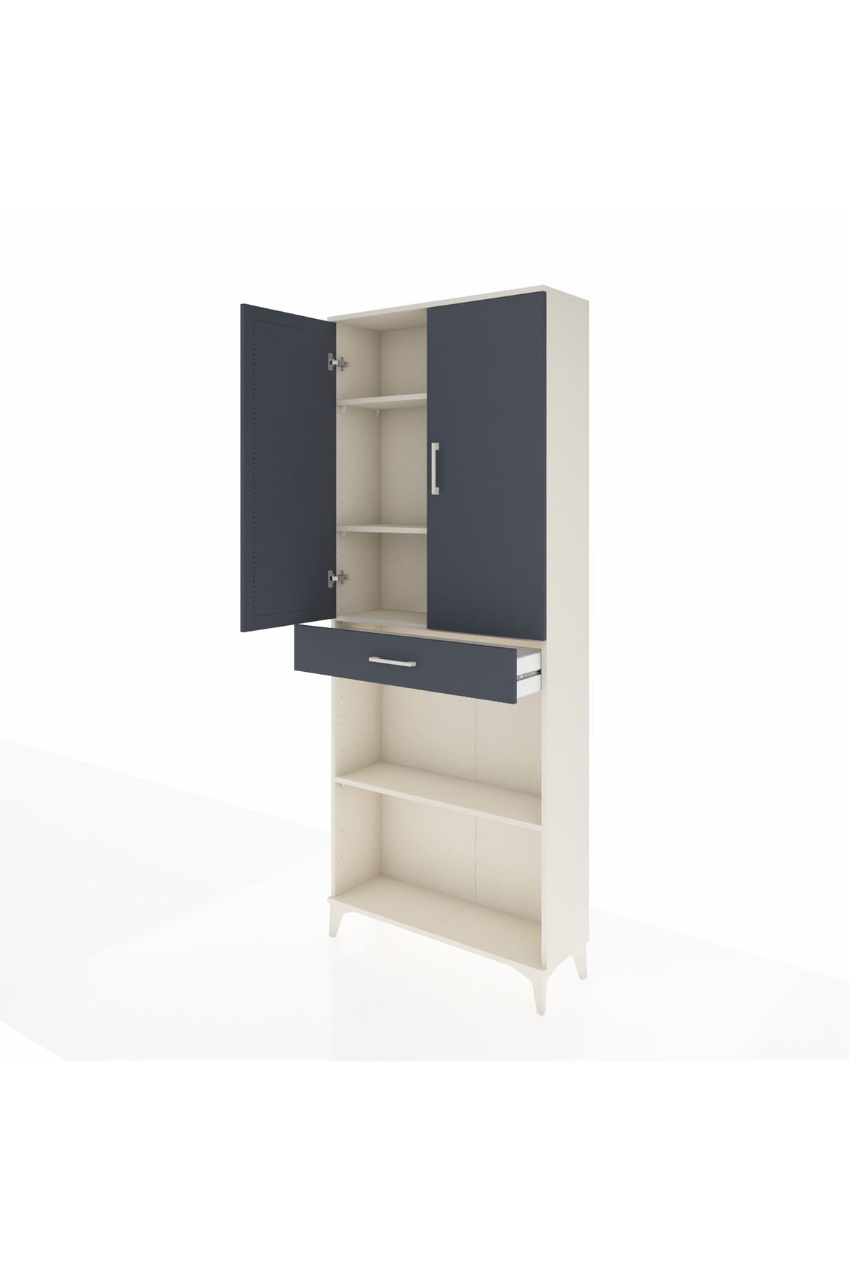Arges Dolap 4 Raflı Tek Çekmeceli 2 Kapaklı 88x30x221 - S30M159V2A