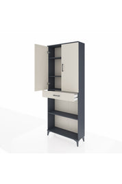 Arges Dolap 4 Raflı Tek Çekmeceli 2 Kapaklı 88x30x221 - S30M159V4A