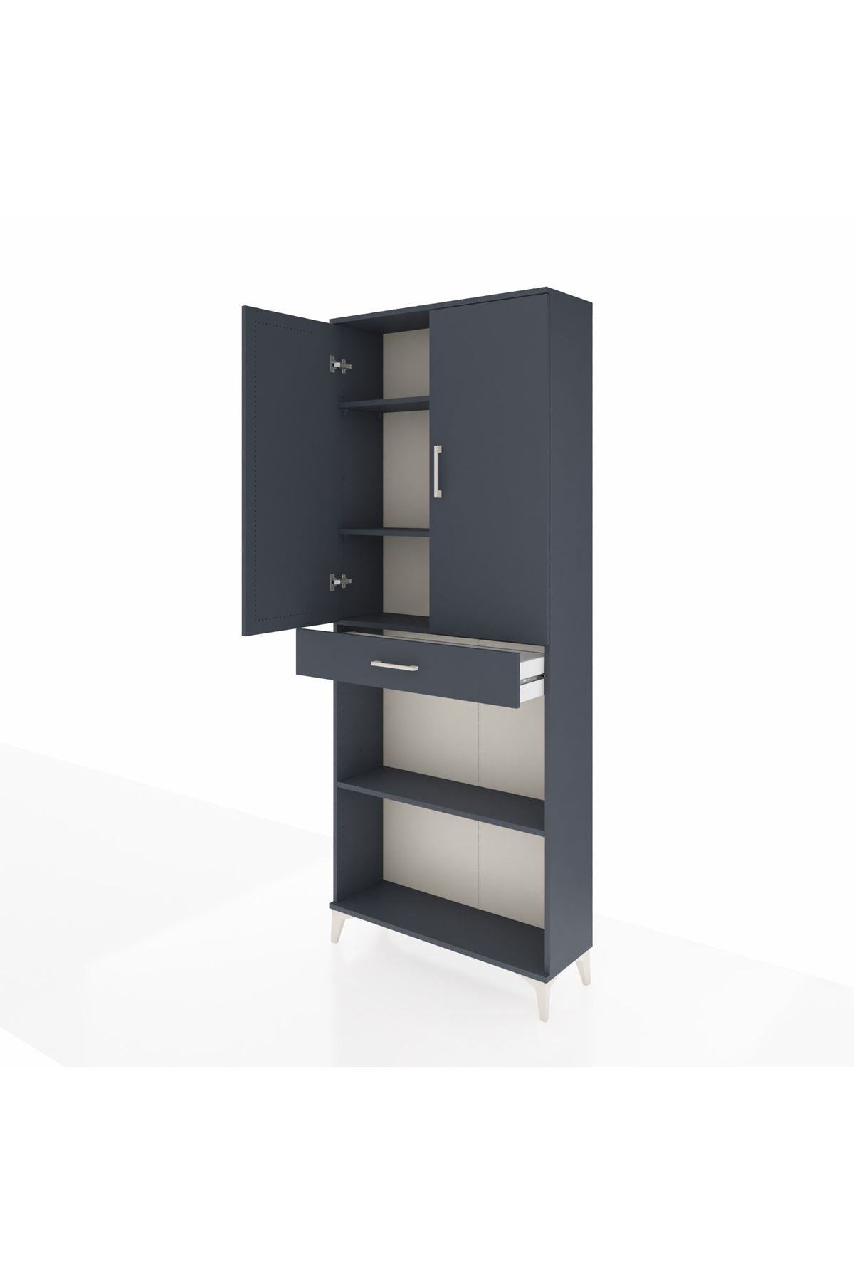 Arges Dolap 4 Raflı Tek Çekmeceli 2 Kapaklı 88x30x221 - S30M159V5A