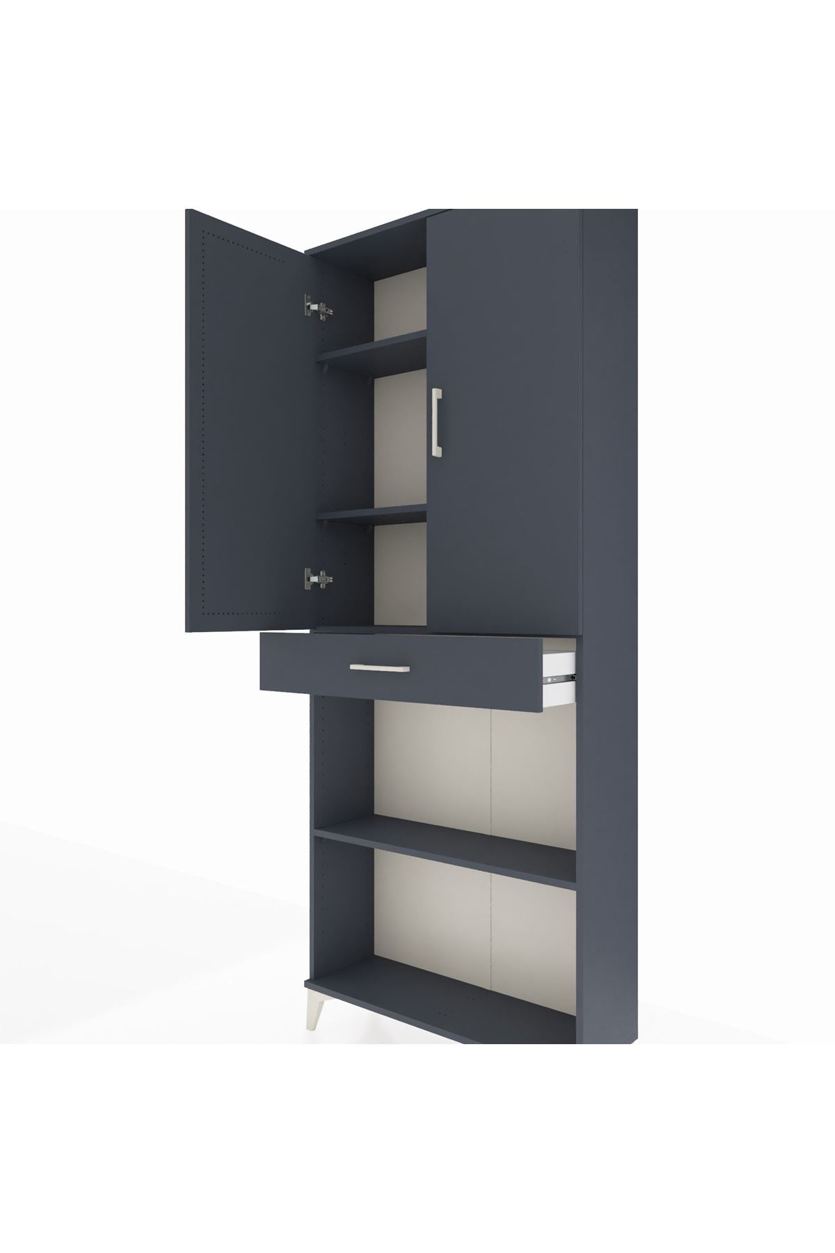 Arges Dolap 4 Raflı Tek Çekmeceli 2 Kapaklı 88x30x221 - S30M159V5A