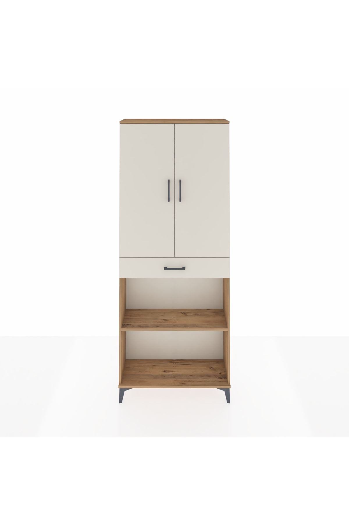 Arges Dolap 4 Raflı Tek Çekmeceli 2 Kapaklı 88x30x221 - S30M159V7A