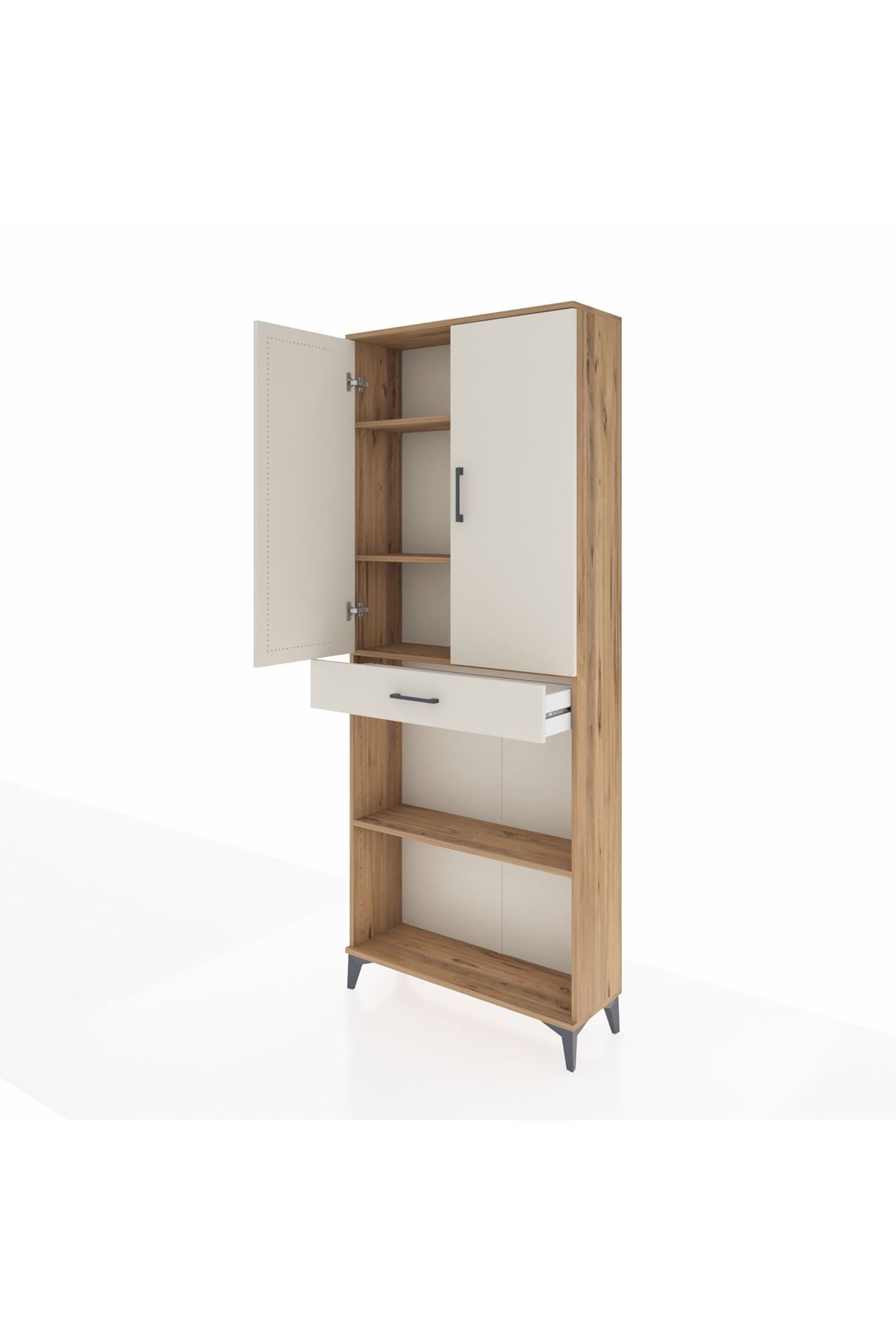 Arges Dolap 4 Raflı Tek Çekmeceli 2 Kapaklı 88x30x221 - S30M159V7A