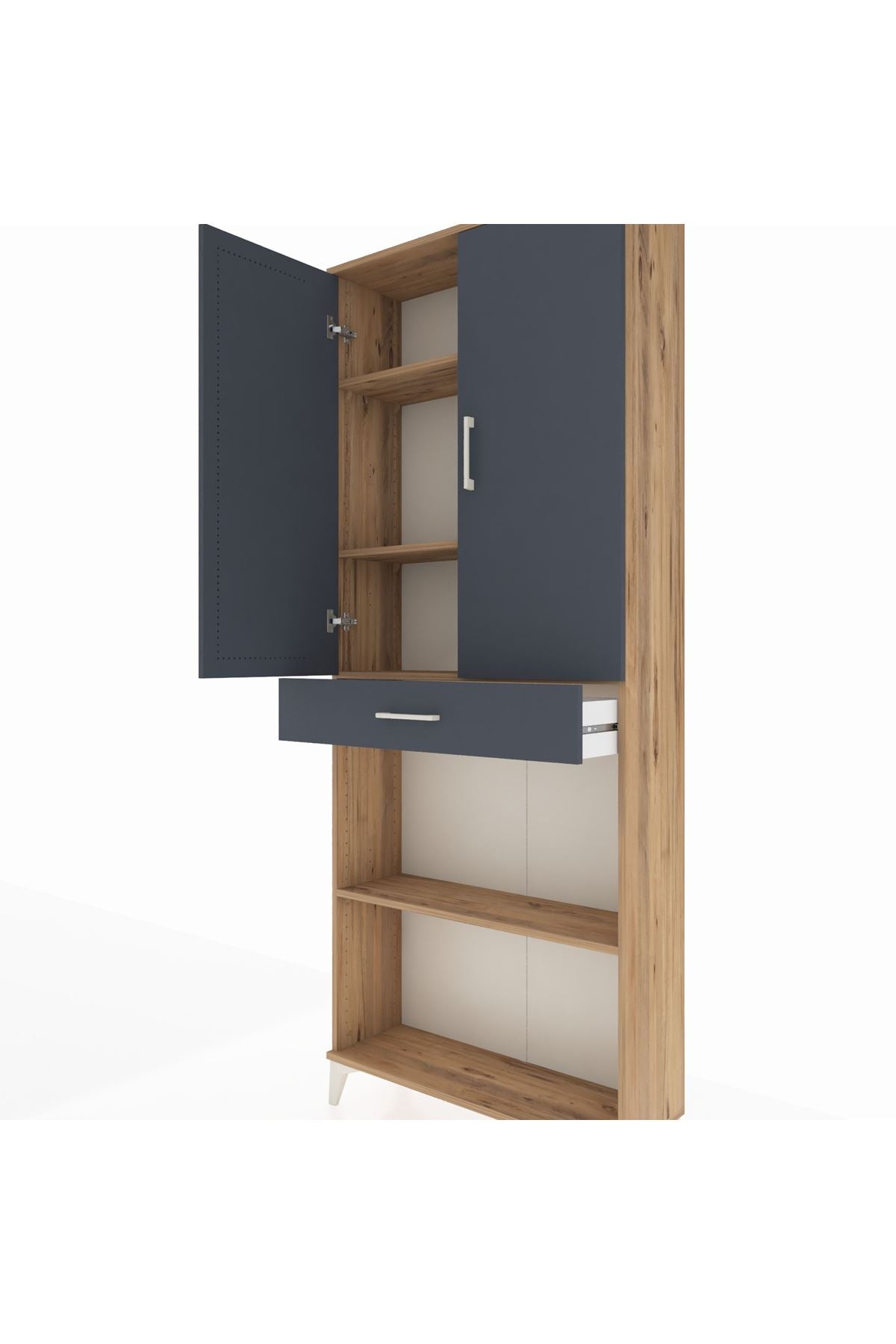 Arges Dolap 4 Raflı Tek Çekmeceli 2 Kapaklı 88x30x221 - S30M159V8A