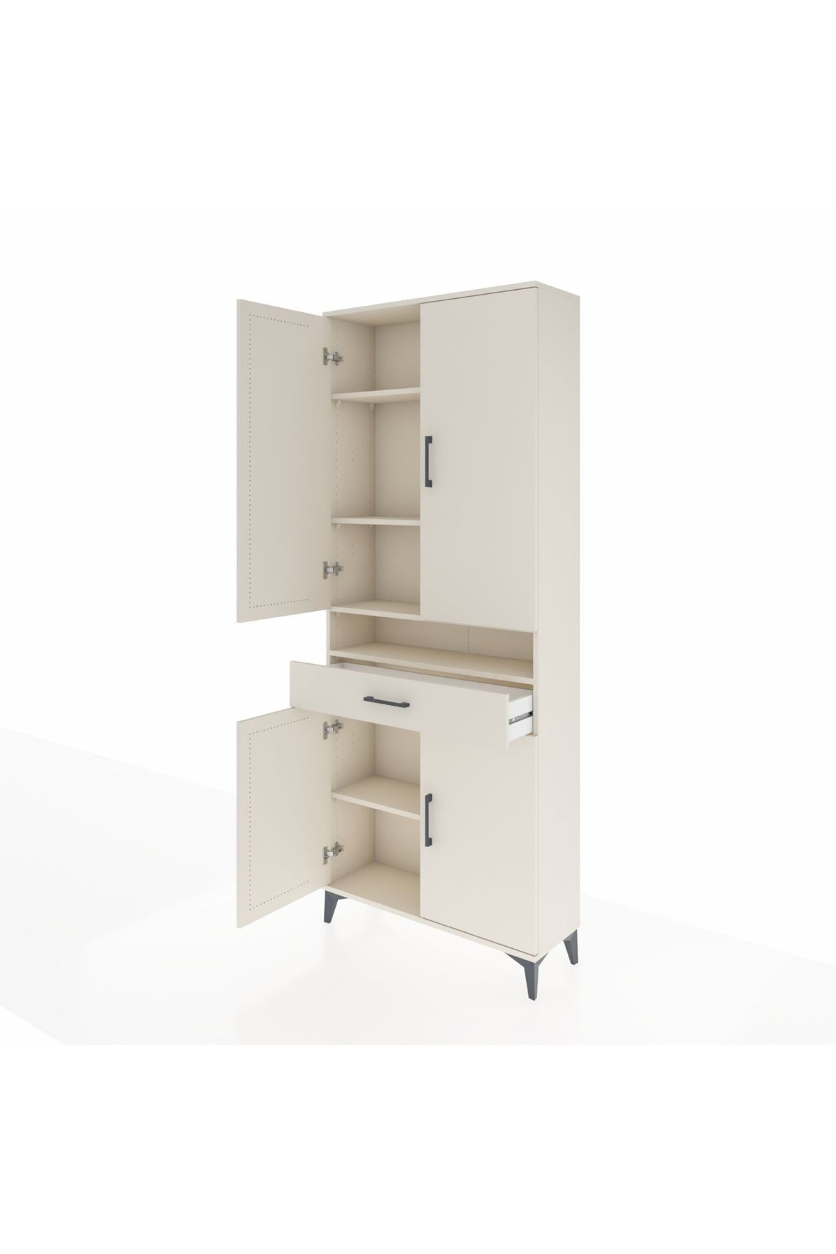 Arges Dolap 5 Raflı Tek Çekmeceli 4 Kapaklı 88x30x221 - S30M160V1A