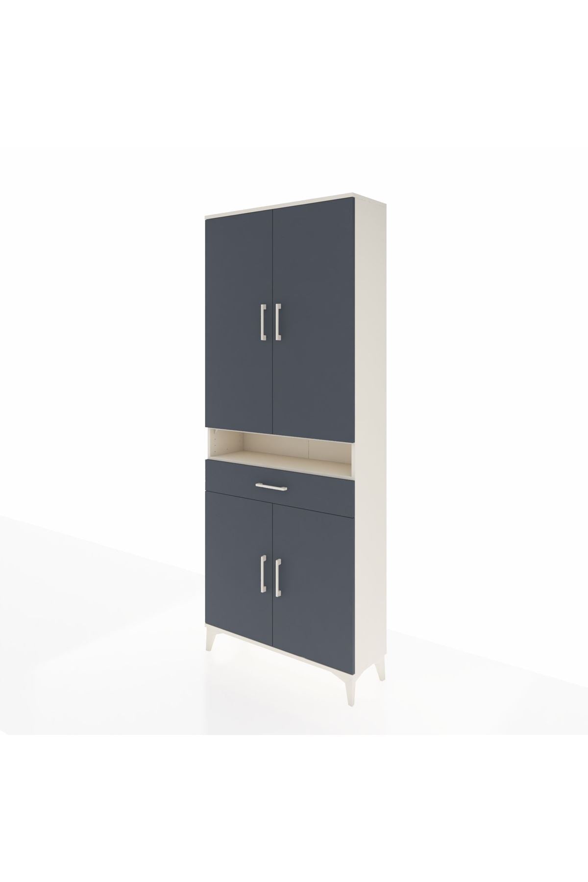 Arges Dolap 5 Raflı Tek Çekmeceli 4 Kapaklı 88x30x221 - S30M160V2A