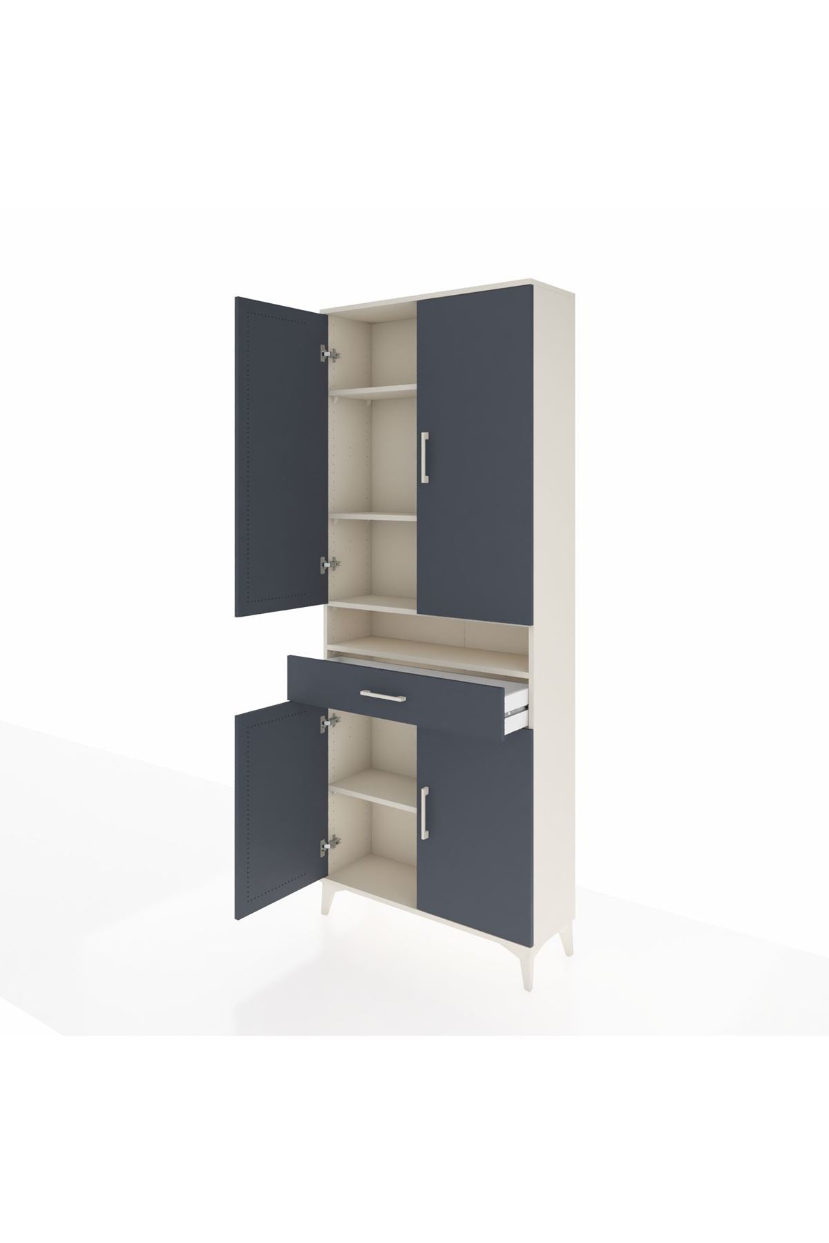 Arges Dolap 5 Raflı Tek Çekmeceli 4 Kapaklı 88x30x221 - S30M160V2A