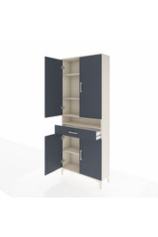 Arges Dolap 5 Raflı Tek Çekmeceli 4 Kapaklı 88x30x221 - S30M160V2A