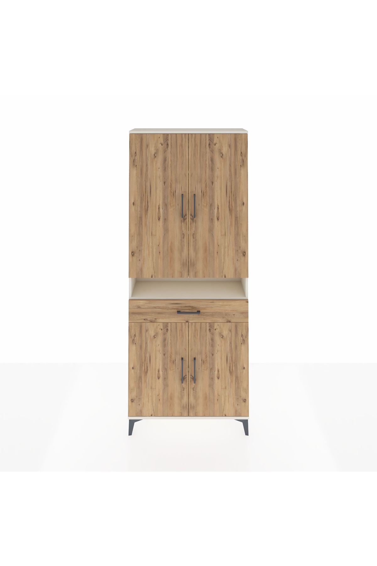 Arges Dolap 5 Raflı Tek Çekmeceli 4 Kapaklı 88x30x221 - S30M160V3A