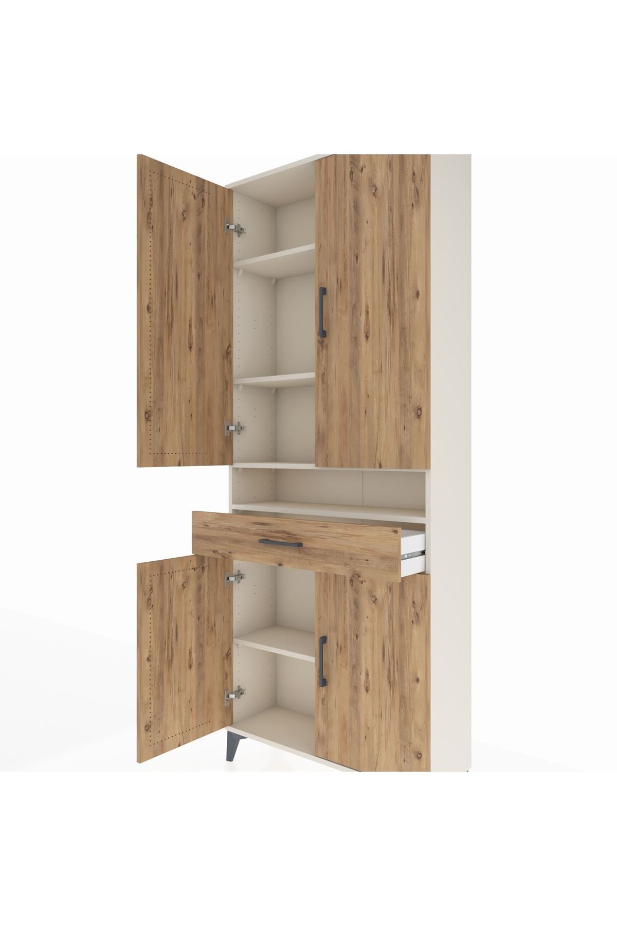 Arges Dolap 5 Raflı Tek Çekmeceli 4 Kapaklı 88x30x221 - S30M160V3A