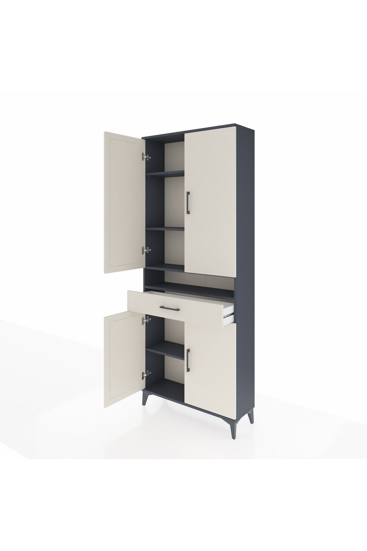 Arges Dolap 5 Raflı Tek Çekmeceli 4 Kapaklı 88x30x221 - S30M160V4A