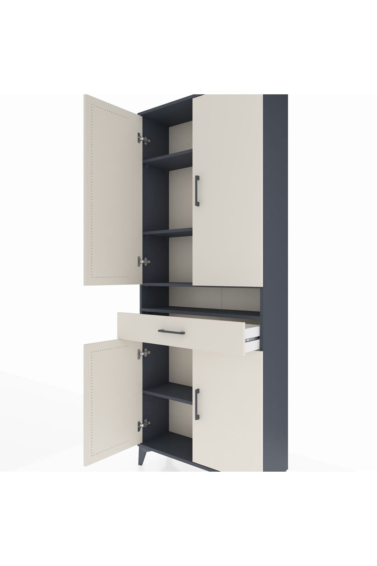 Arges Dolap 5 Raflı Tek Çekmeceli 4 Kapaklı 88x30x221 - S30M160V4A