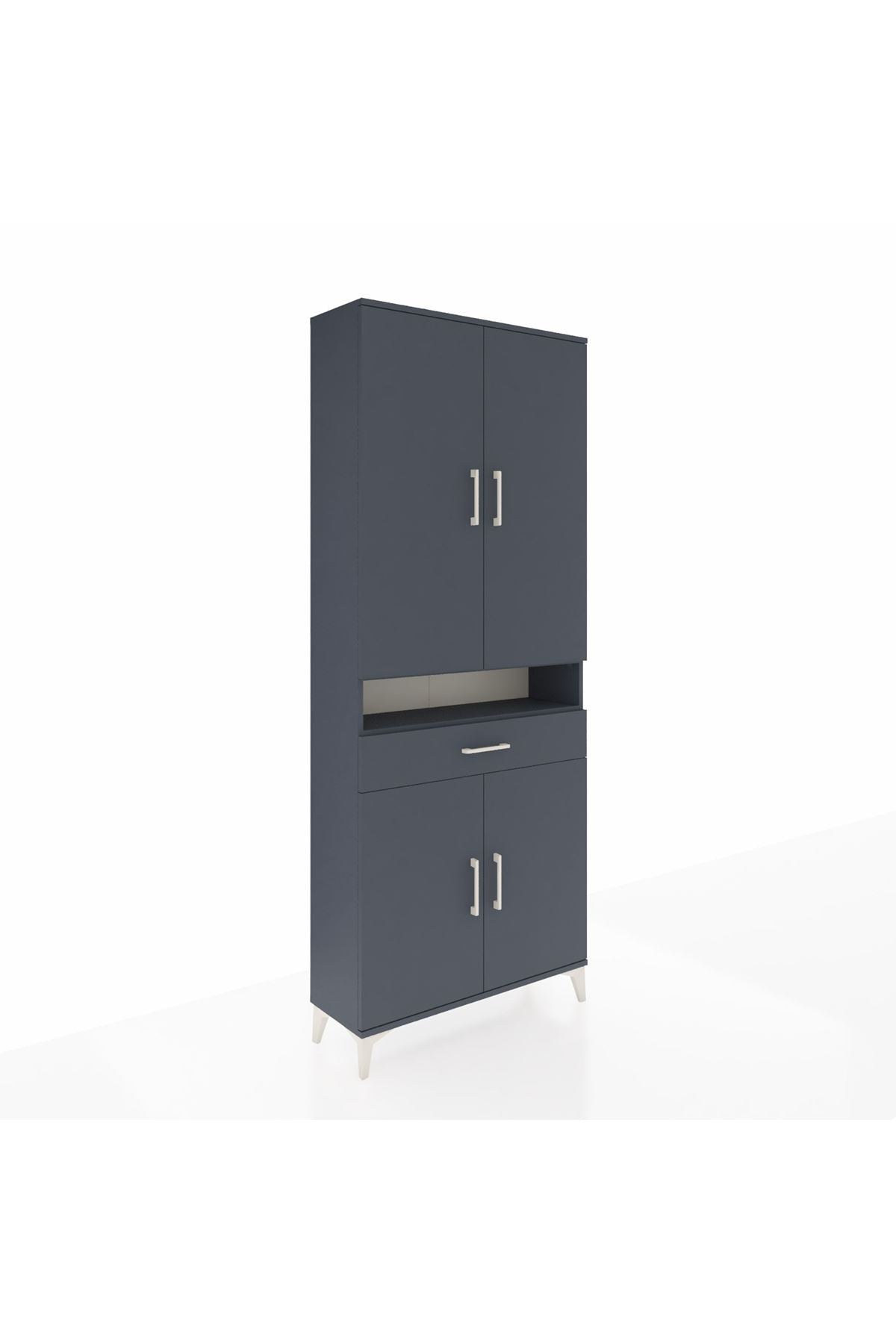 Arges Dolap 5 Raflı Tek Çekmeceli 4 Kapaklı 88x30x221 - S30M160V5A