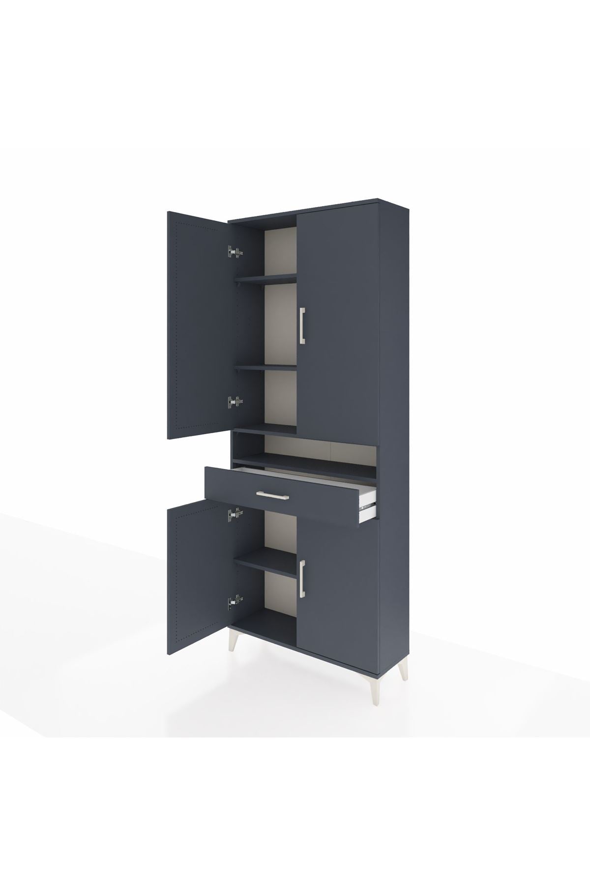 Arges Dolap 5 Raflı Tek Çekmeceli 4 Kapaklı 88x30x221 - S30M160V5A