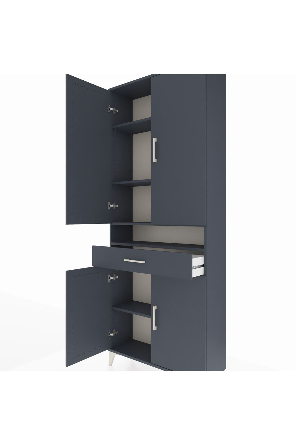 Arges Dolap 5 Raflı Tek Çekmeceli 4 Kapaklı 88x30x221 - S30M160V5A