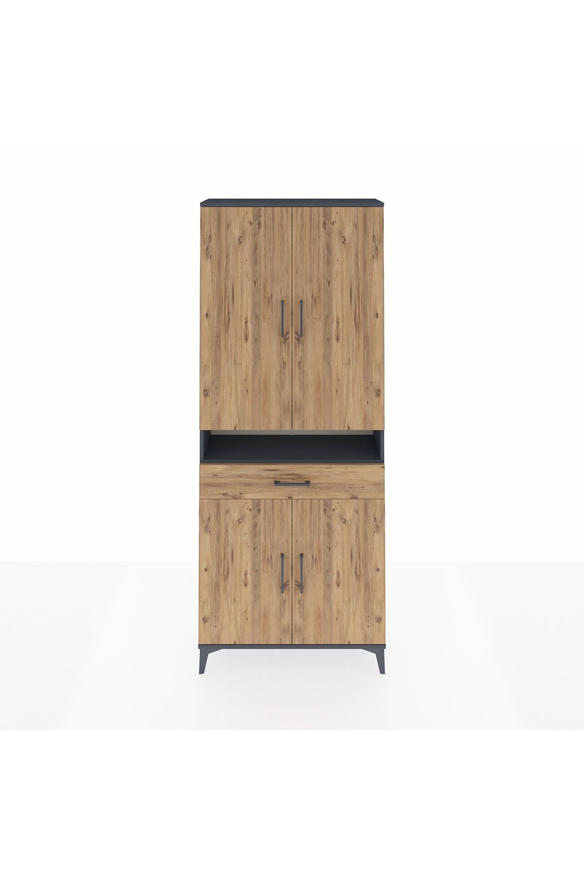 Arges Dolap 5 Raflı Tek Çekmeceli 4 Kapaklı 88x30x221 - S30M160V6A