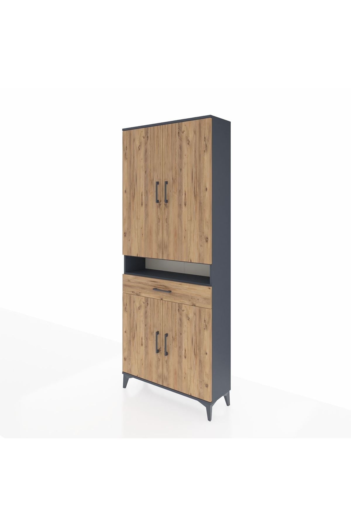 Arges Dolap 5 Raflı Tek Çekmeceli 4 Kapaklı 88x30x221 - S30M160V6A