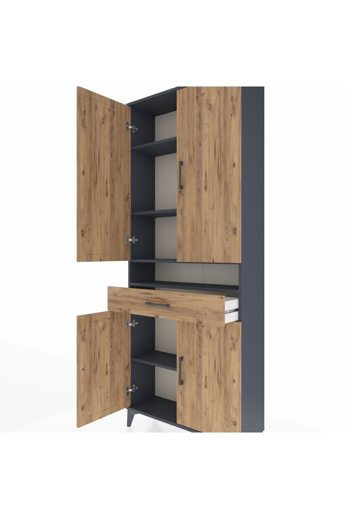 Arges Dolap 5 Raflı Tek Çekmeceli 4 Kapaklı 88x30x221 - S30M160V6A