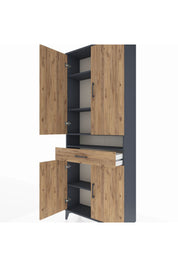 Arges Dolap 5 Raflı Tek Çekmeceli 4 Kapaklı 88x30x221 - S30M160V6A